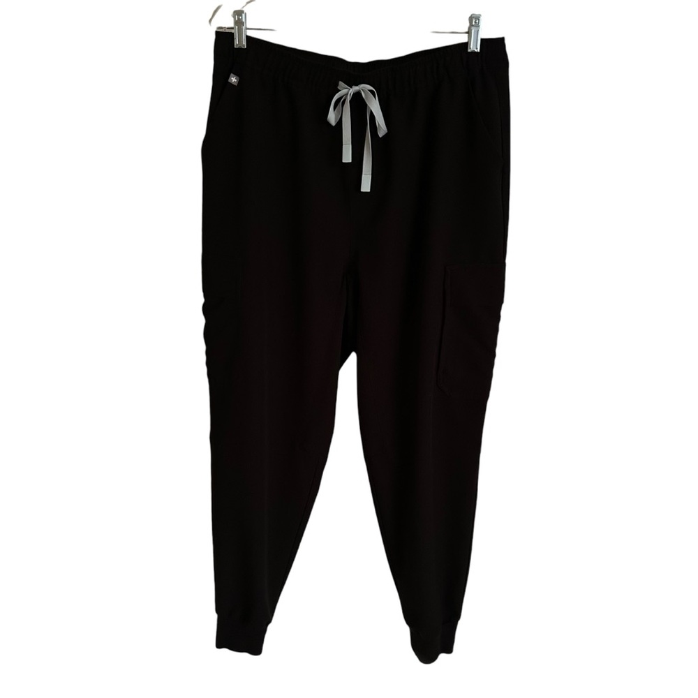 Figs Womens XL Black Cargo Pocket Scrub Pants Joggers Pull On Work Technical